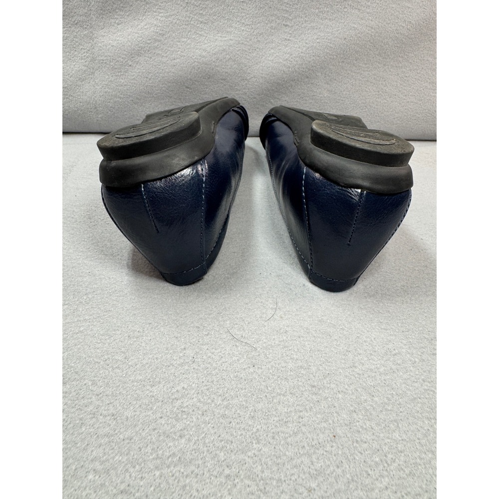 Cliffs by White Mountain Womens Hilt Navy Blue Pleated Comfort Ballet Flats 10W - Picture 7 of 10